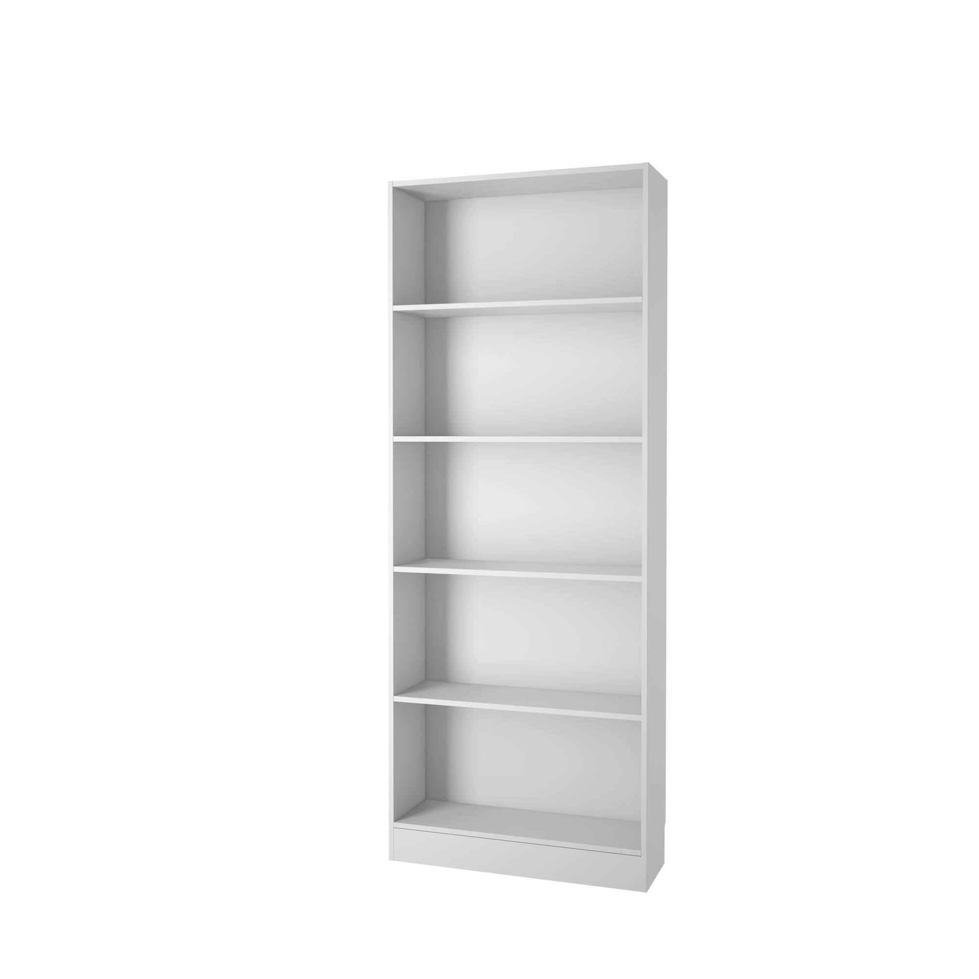 Libreria a cinque vani, colore bianco, cm 79 x 107 x 27