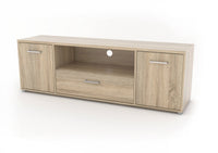 Mobile porta TV, colore rovere, cm 39 x 50 x 155