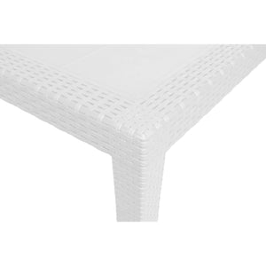 Tavolo da esterno Portici, Tavolo rettangolare da pranzo, Tavolo da giardino multiuso, 100% Made in Italy, Cm 150x90h72, Bianco