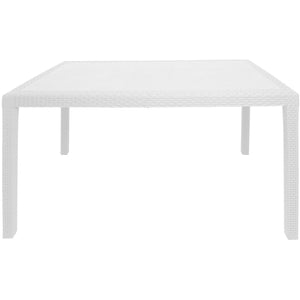 Tavolo da esterno Portici, Tavolo rettangolare da pranzo, Tavolo da giardino multiuso, 100% Made in Italy, Cm 150x90h72, Bianco