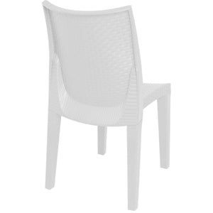 Sedia da esterno Trieste, Seduta da giardino, Sedia per tavolo da pranzo, Poltrona outdoor effetto rattan, 100 % Made in Italy, Cm 48x55h86, Bianco