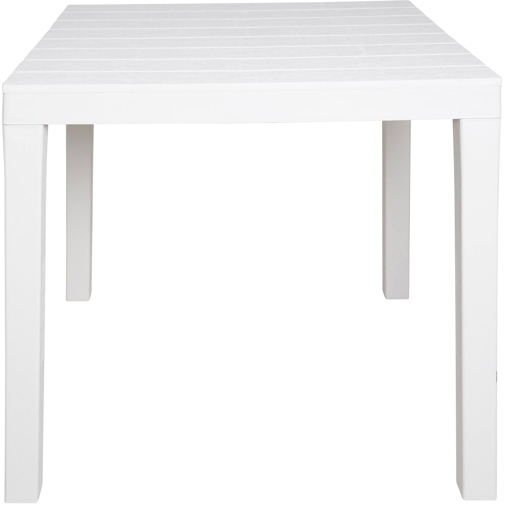 Tavolo da esterno Vicenza, Tavolo quadrato effetto legno, Tavolino da giardino multiuso, 100% Made in Italy, Cm 78x78h72, Bianco