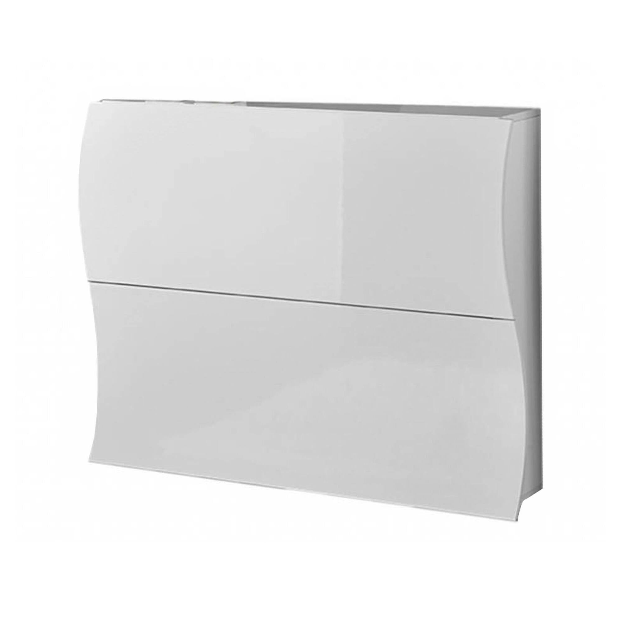 Scarpiera moderna, Made in Italy, a 2 ante a ribalta, Portascarpe da ingresso, cm 101x27h82, colore Bianco lucido