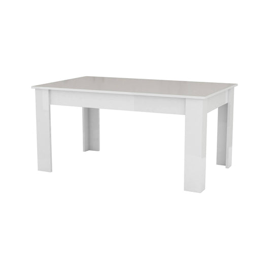 Tavolo per sala da pranzo estensibile, Made in Italy, Tavolo moderno con allunghe, Consolle allungabile, cm 160/210x90h75, Bianco lucido