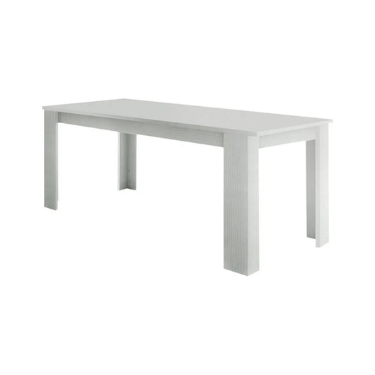 Tavolo per sala da pranzo estensibile, Made in Italy, Tavolo moderno con allunghe, Consolle allungabile, cm 160/210x90h75, Bianco lucido Larice