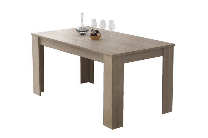 Tavolo allungabile Albacete, Tavolo da pranzo estensibile, Consolle multiuso con allunghe, Cm 140x88h75, Olmo