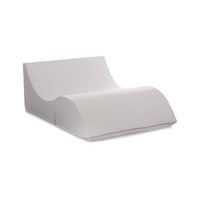 Letto pieghevole Annabella, Pouf trasformabile in letto matrimoniale, 100% Made in Italy, Pouf trasformabile in una chaise longue in ecopelle, cm 100x200h70, Bianco