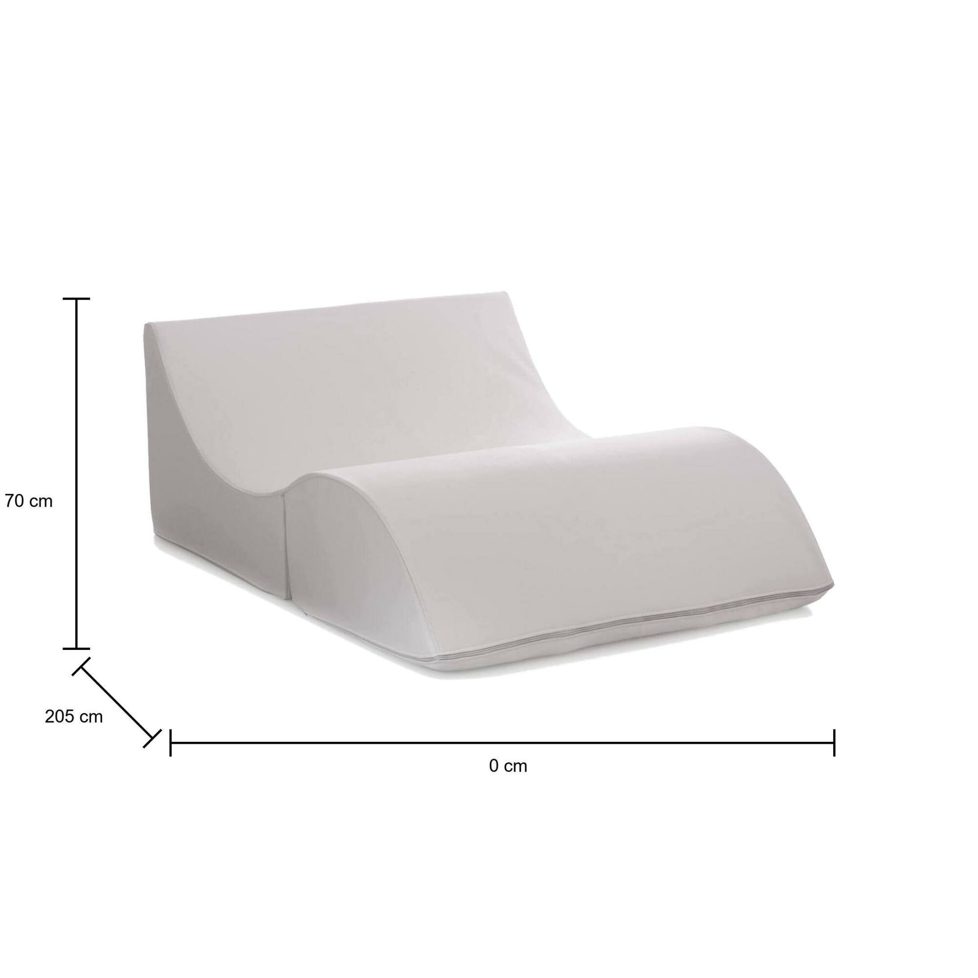 Letto pieghevole Annabella, Pouf trasformabile in letto matrimoniale, 100% Made in Italy, Pouf trasformabile in una chaise longue in ecopelle, cm 100x200h70, Bianco