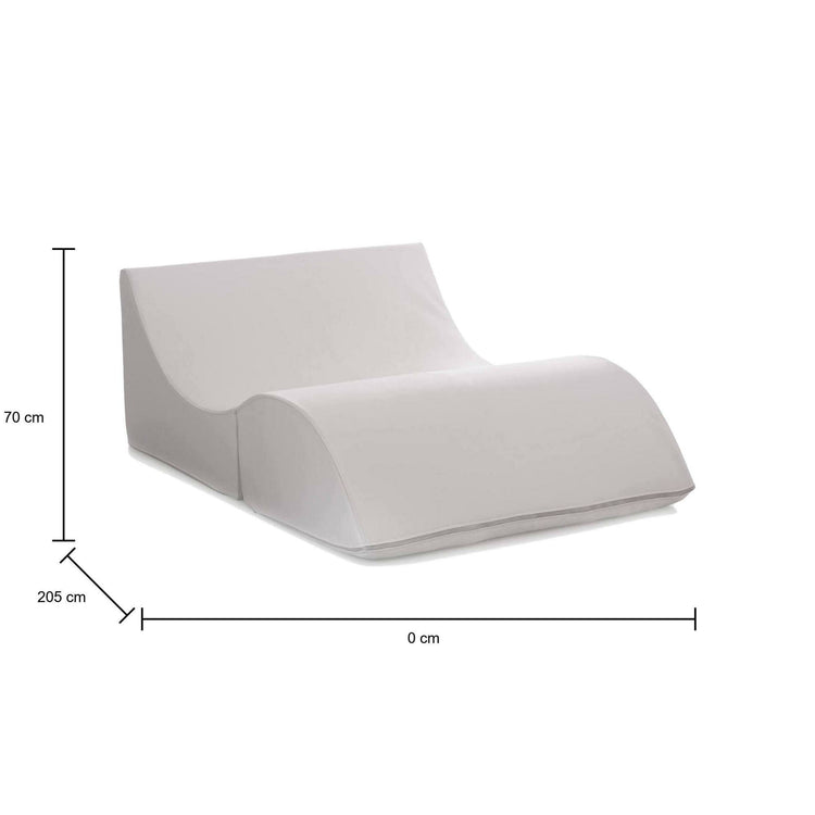 Letto pieghevole Annabella, Pouf trasformabile in letto matrimoniale, 100% Made in Italy, Pouf trasformabile in una chaise longue in ecopelle, cm 100x200h70, Bianco