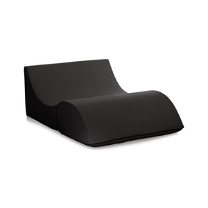 Letto pieghevole Annabella, Pouf trasformabile in letto matrimoniale, 100% Made in Italy, Pouf trasformabile in una chaise longue in ecopelle, cm 100x200h70, Nero