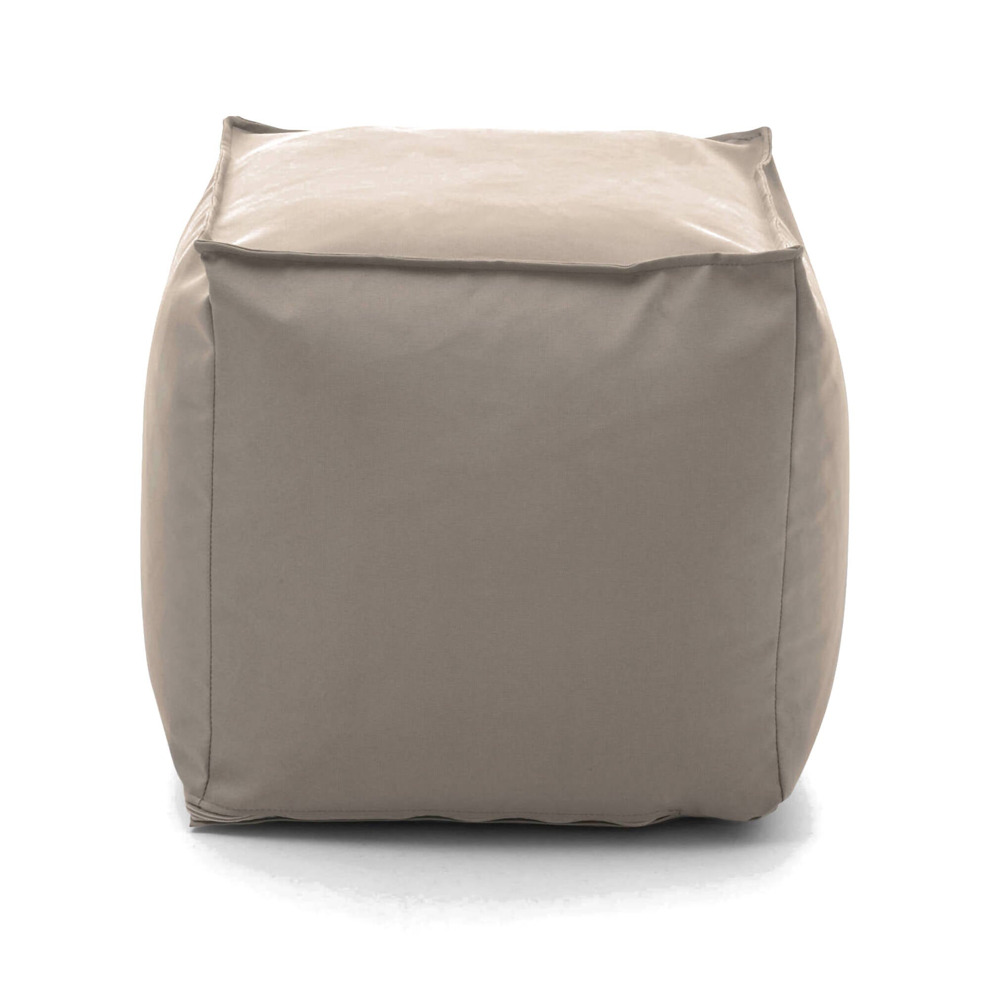 Pouf Annalaura, Pouf multifunzione, 100% Made in Italy, Poltroncina relax in tessuto imbottito, cm 45x45h45, Beige