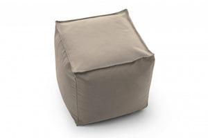 Pouf Annalaura, Pouf multifunzione, 100% Made in Italy, Poltroncina relax in tessuto imbottito, cm 45x45h45, Beige