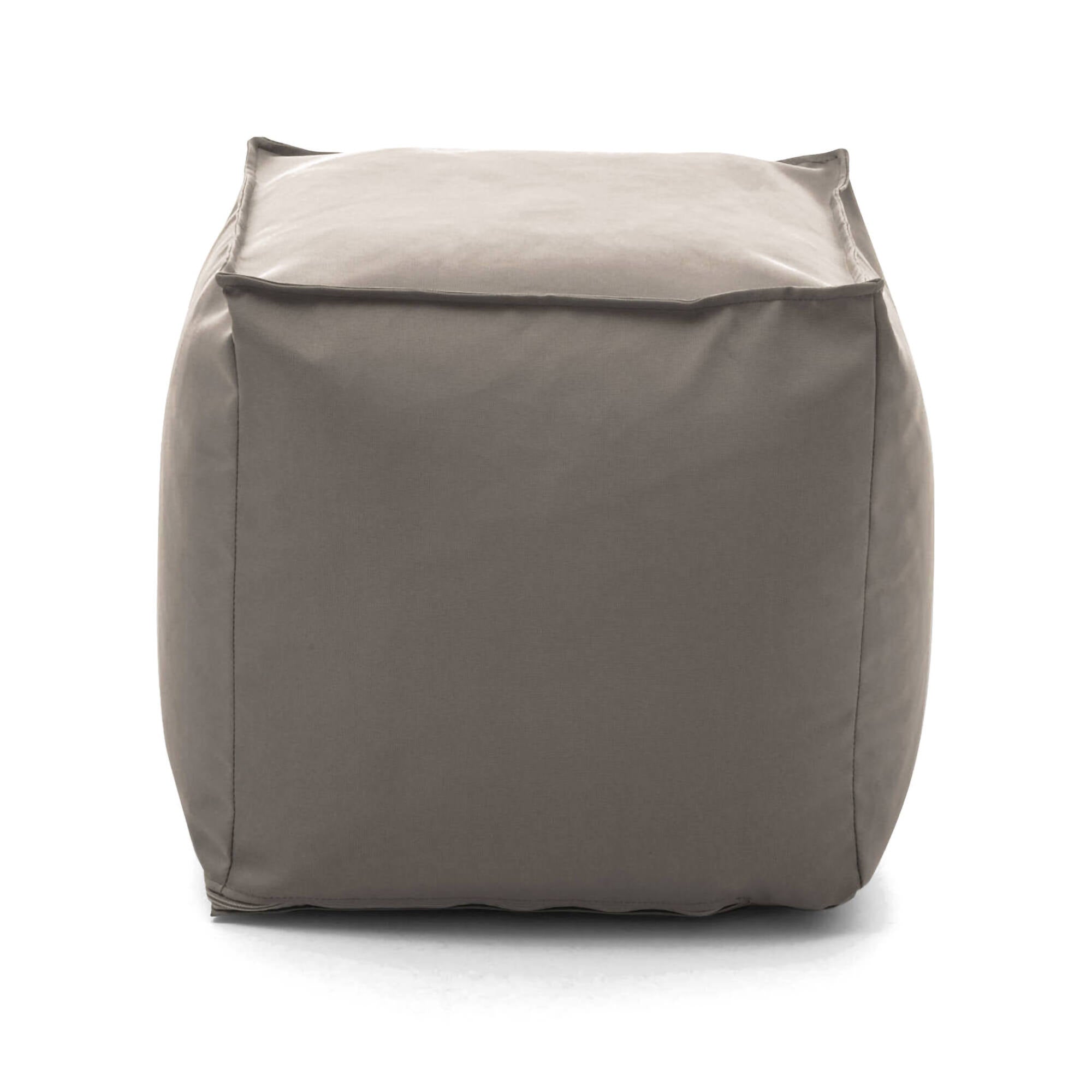 Pouf Annalaura, Pouf multifunzione, 100% Made in Italy, Poltroncina relax in tessuto imbottito, cm 45x45h45, Tortora