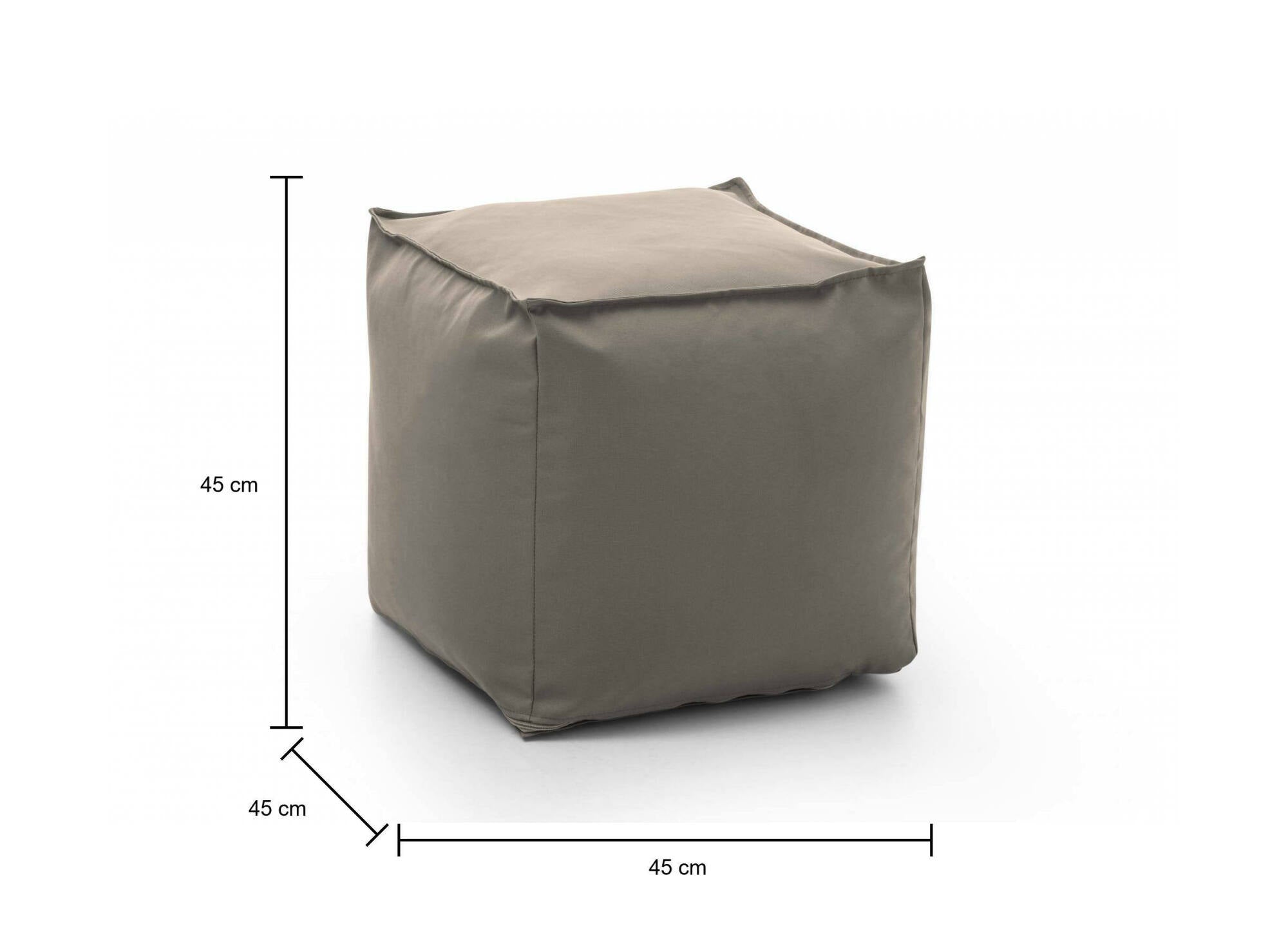 Pouf Annalaura, Pouf multifunzione, 100% Made in Italy, Poltroncina relax in tessuto imbottito, cm 45x45h45, Tortora