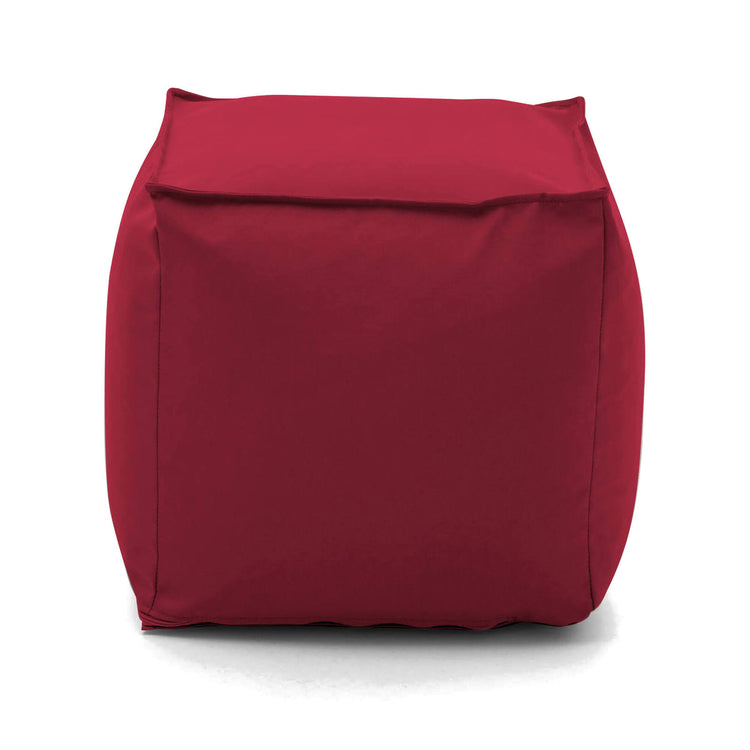 Pouf Annalaura, Pouf multifunzione, 100% Made in Italy, Poltroncina relax in tessuto imbottito, cm 45x45h45, Rosso