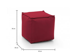 Pouf Annalaura, Pouf multifunzione, 100% Made in Italy, Poltroncina relax in tessuto imbottito, cm 45x45h45, Rosso