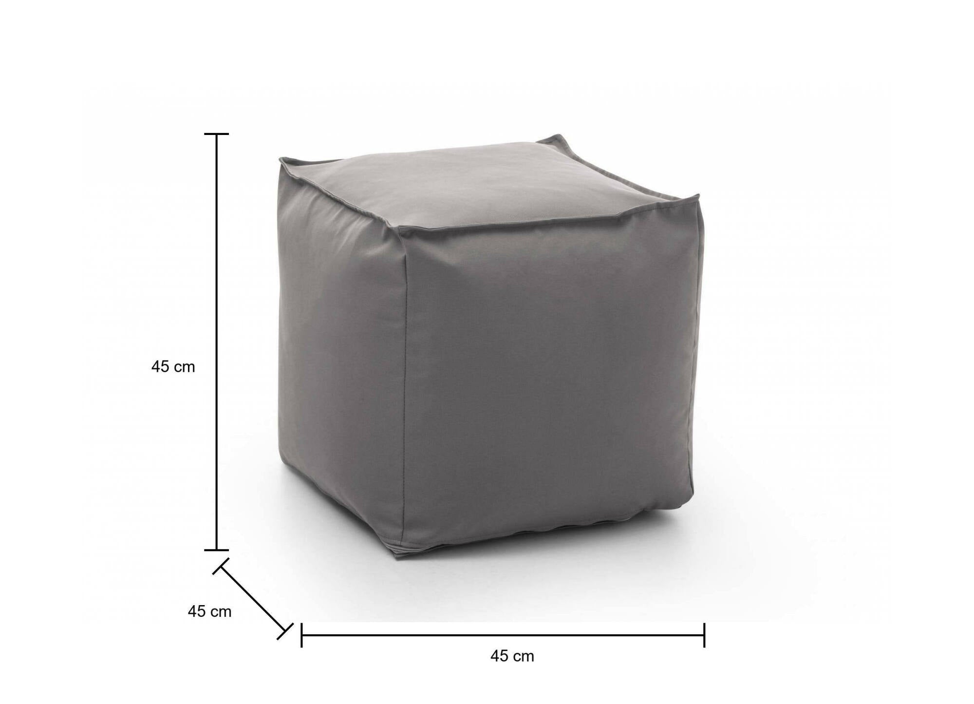 Pouf Annalaura, Pouf multifunzione, 100% Made in Italy, Poltroncina relax in tessuto imbottito, cm 45x45h45, Grigio