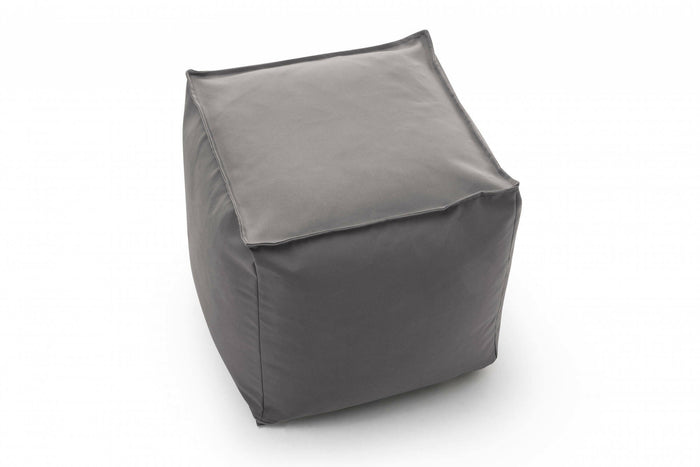 Pouf Annalaura, Pouf multifunzione, 100% Made in Italy, Poltroncina relax in tessuto imbottito, cm 45x45h45, Grigio