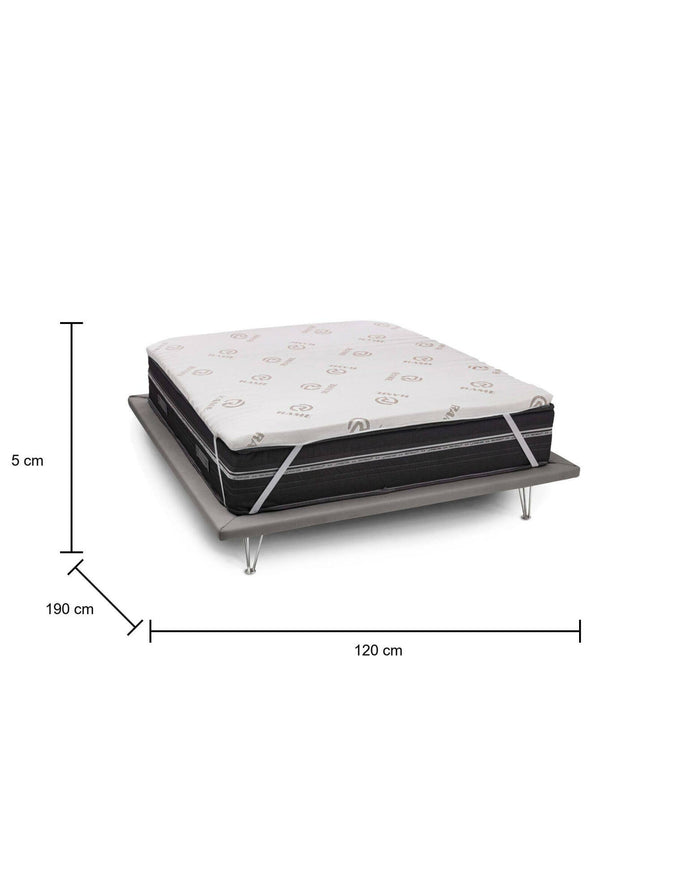 Topper piazza e mezza Alyssa, Topper rinnova materasso sfoderabile in Memory Foam e fibre di Rame, 100% Made in Italy, Antiacaro e Anallergico, cm 120x190 h5