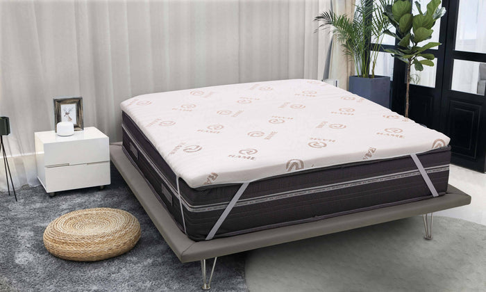 Topper matrimoniale Lucilla, Topper rinnova materasso sfoderabile in Memory Foam e fibre di Rame, 100% Made in Italy, Antiacaro e Anallergico, cm 160x190 h5