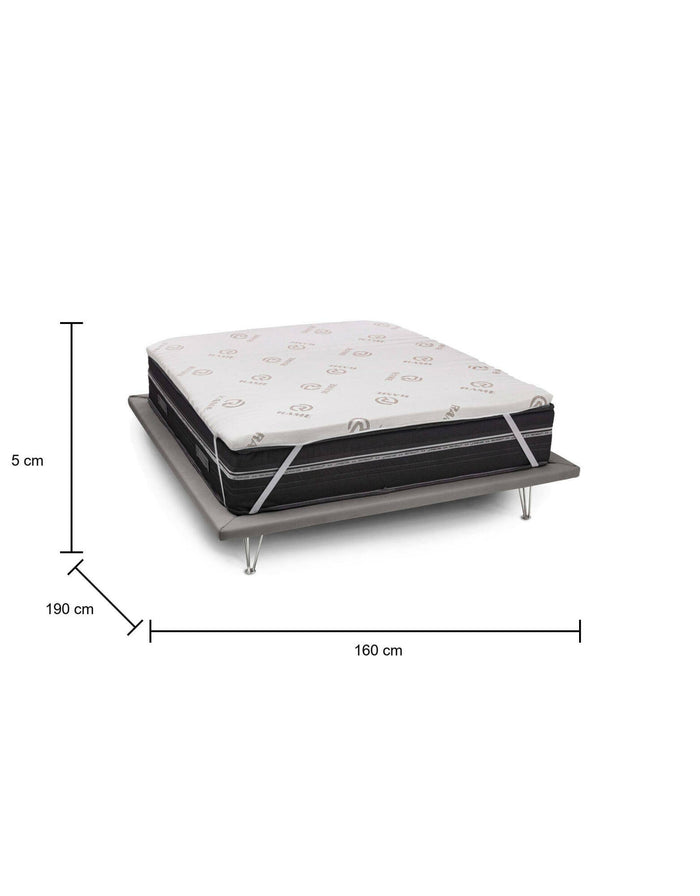 Topper matrimoniale Lucilla, Topper rinnova materasso sfoderabile in Memory Foam e fibre di Rame, 100% Made in Italy, Antiacaro e Anallergico, cm 160x190 h5