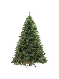 Albero di Natale Vienna, Albero artificiale extra folto, Albero effetto reale in PVC con Pigne incluse, 668 rami, Altezza cm 180