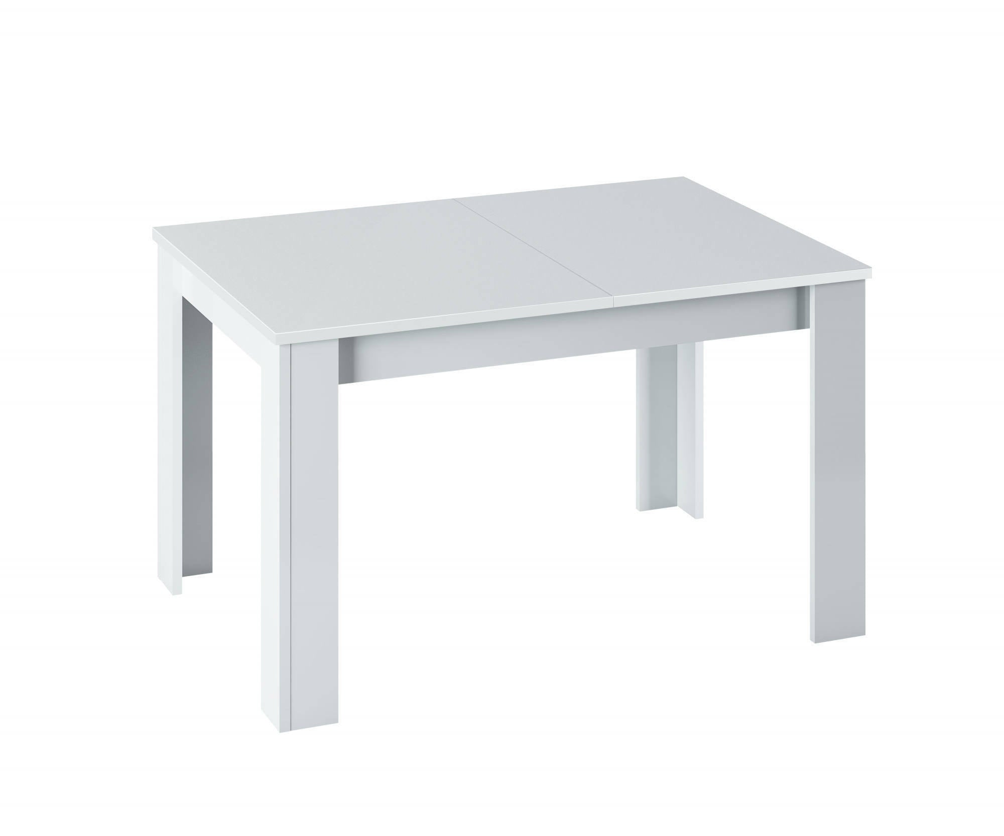 Tavolo allungabile Midland, Tavolo per sala da pranzo allungabile, Tavolo da pranzo estensibile con allunga, cm 140/190x90h78, Bianco