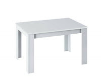 Tavolo allungabile Midland, Tavolo per sala da pranzo allungabile, Tavolo da pranzo estensibile con allunga, cm 140/190x90h78, Bianco