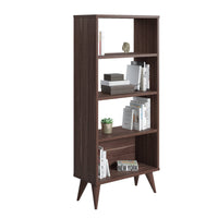 Libreria verticale con quattro scomparti, cm 54 x 25 x 121, colore noce