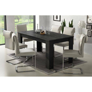 Tavolo allungabile Albatera, Tavolo da pranzo estensibile, Consolle multiuso con allunghe, Cm 160x88h75, Grigio Cenere