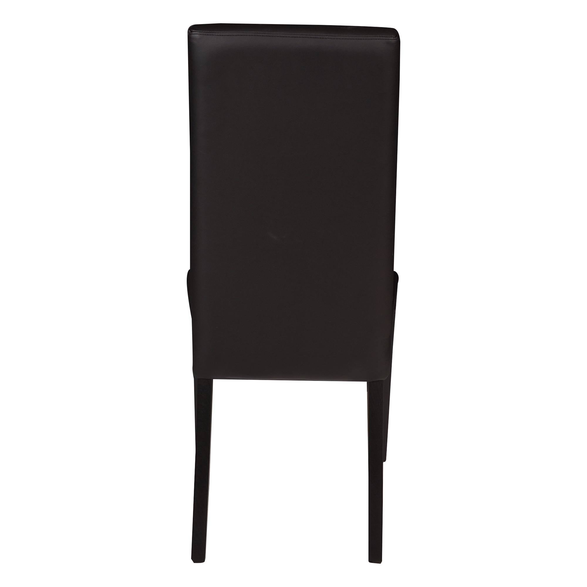 Sedia Coin, Sedia moderna in legno con rivestimento in ecopelle, Ideale per sala da pranzo, cucina o salotto, Cm 46x54h98, Nero