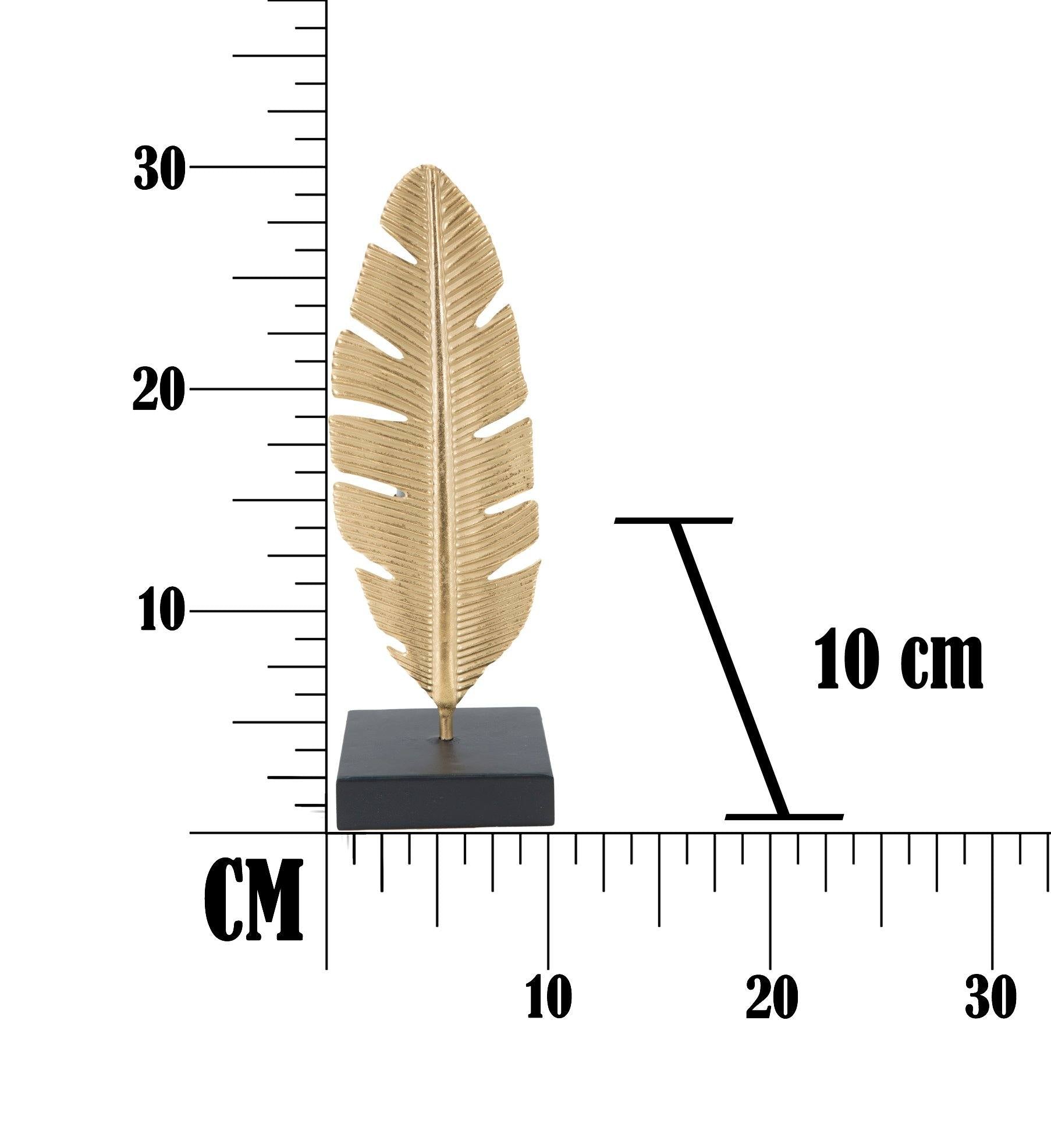 Pannello con piuma, Struttura in ferro, Colore oro, 10 x 30 x 10 cm