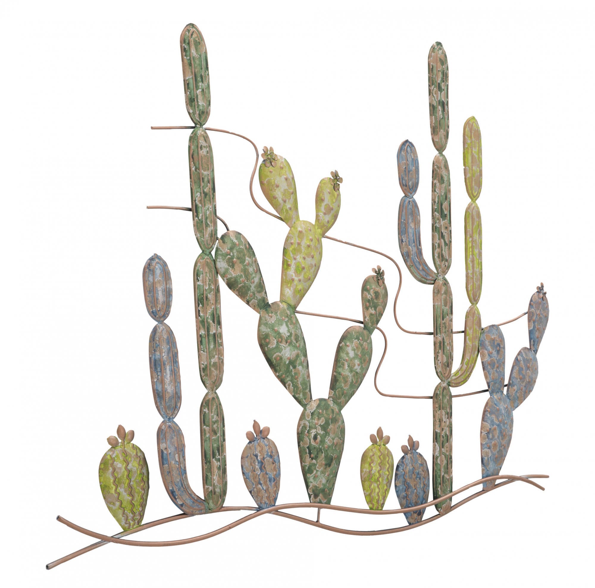 Pannello con cactus, Struttura in ferro, 2,5 x 64 x 90 cm