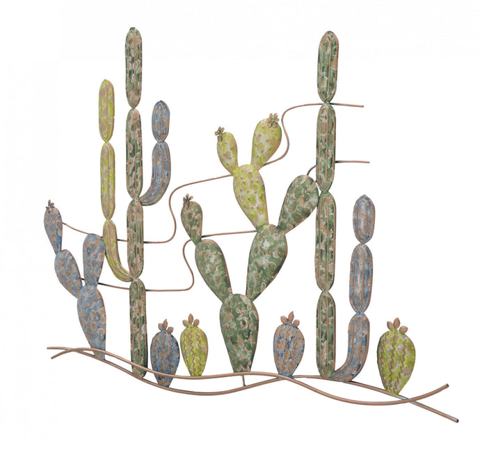 Pannello con cactus, Struttura in ferro, 2,5 x 64 x 90 cm