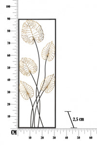 Decorazione da parete, Ferro, Con fantasia floreale, Misure: 31 x 2,5 x 90 cm