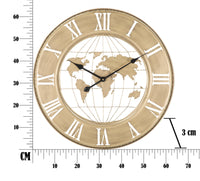 Orologi da muro, Ferro, Colore Oro, Misure: 63 x 3 x 63 cm