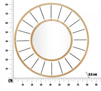 Specchio da parete, Ferro e Specchio, Colore Oro, Misure: 81 x 6,5 x 81 cm