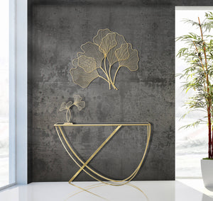 Console in metallo, vetro e legno mdf, colore nero, Misure 40 x 79 x 120 cm