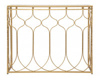 Console rettangolare, in metallo dorato, colore oro, Misure 41 x 78 x 96,5 cm