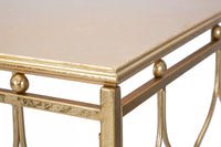 Console rettangolare, in metallo dorato, colore oro, Misure 41 x 78 x 96,5 cm