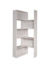 Libreria estensibile in larghezza a 5 vani aperti, Scaffale per libri e documenti da ufficio, Made in Italy, cm 72x22h181, colore Rovere sbiancato