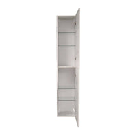 Armadio multiuso Baena, Mobile ausiliario con ripiani, Armadio lineare, Colonna ad 1 anta da bagno o soggiorno, Made in Italy, Cm 34x34 h182, Quercia Bianca