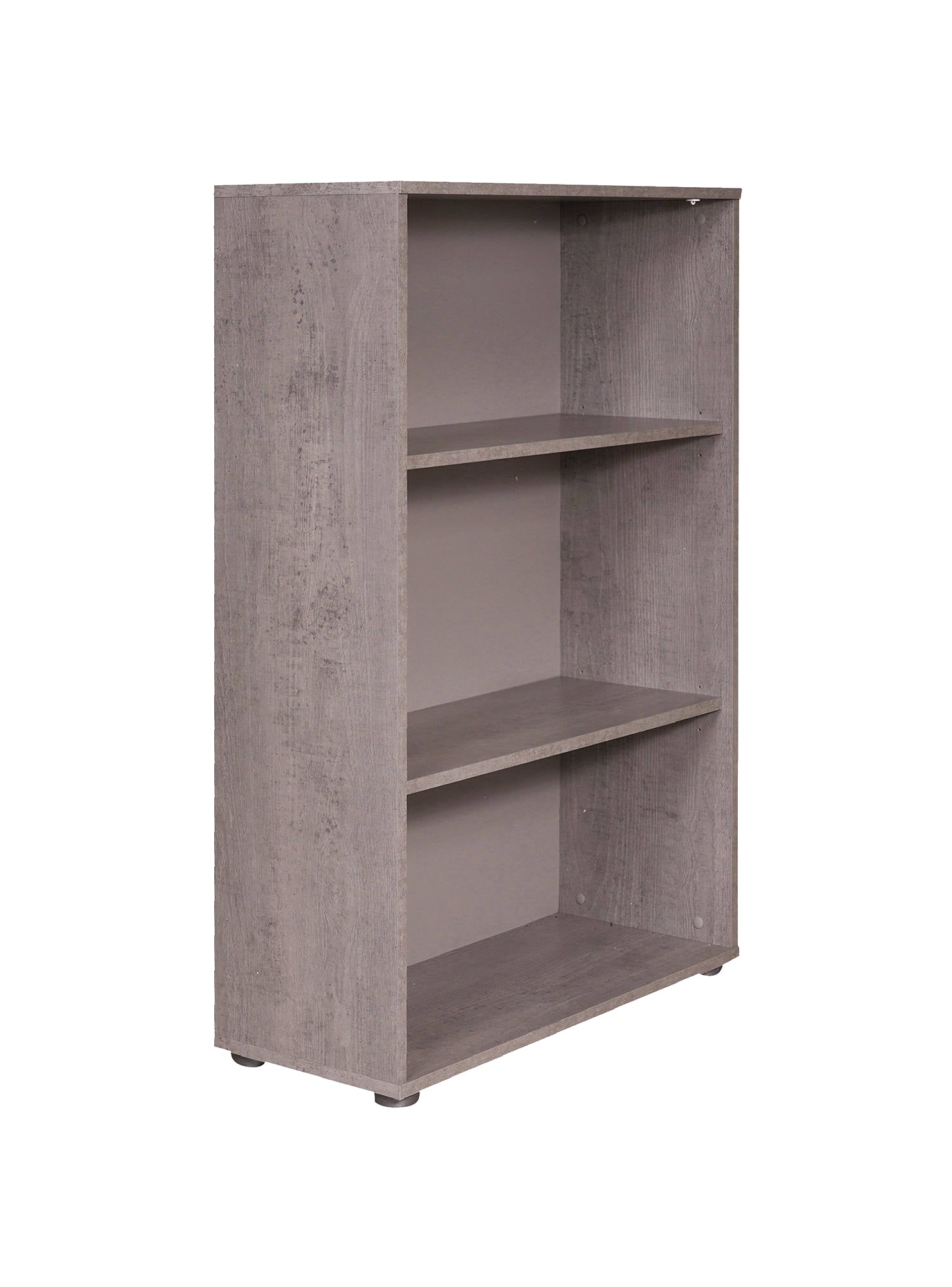 Libreria a 2 ripiani, Scaffale per libri e documenti, Libreria portaoggetti da ufficio, cm 79x34h188, colore Cemento