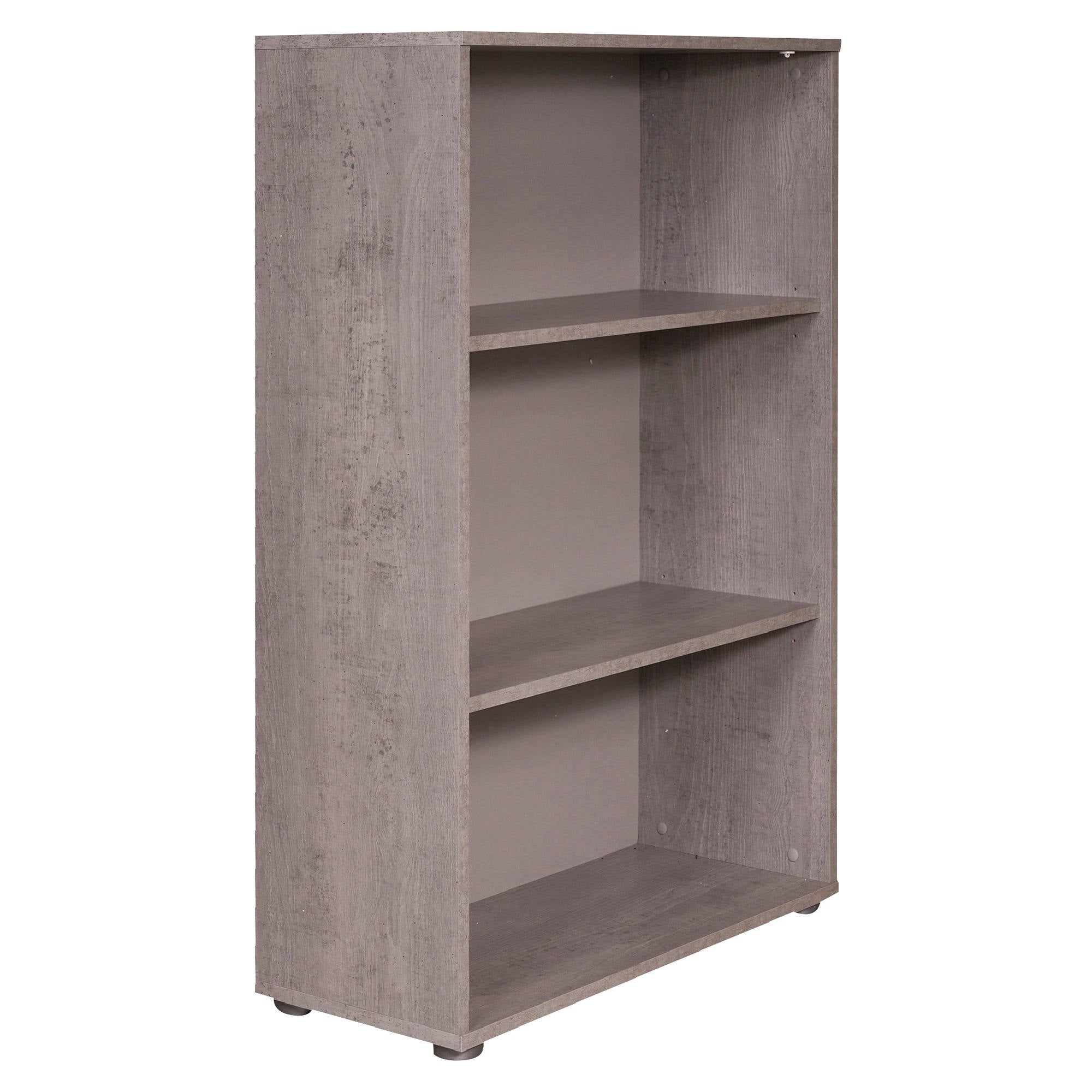 Libreria a 2 ripiani, Scaffale per libri e documenti, Libreria portaoggetti da ufficio, cm 79x34h188, colore Cemento