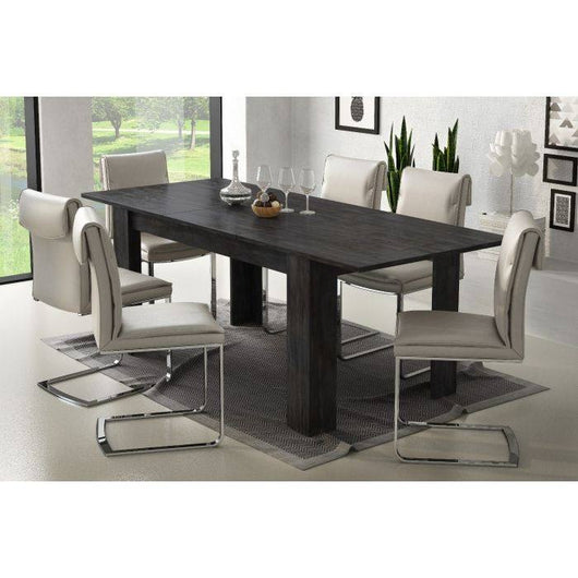 Tavolo allungabile Albacete, Tavolo da pranzo estensibile, Consolle multiuso con allunghe, Cm 140x88h75, Grigio Cenere