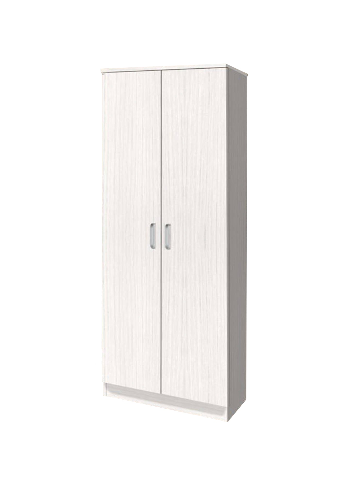 Mobile multiuso a 2 ante e 5 ripiani, Armadio moderno e spazioso, Mobile per piccoli appartamenti, Made in Italy, cm 71x38xh182, colore Rovere sbiancato