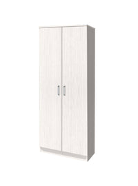 Mobile multiuso a 2 ante e 5 ripiani, Armadio moderno e spazioso, Mobile per piccoli appartamenti, Made in Italy, cm 71x38xh182, colore Rovere sbiancato