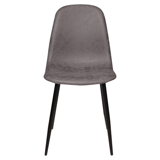 Sedia ColmenarVi, Sedia moderna in ecopelle invecchiata, struttura in metallo, Ideale per sala da pranzo, cucina o salotto, cm 56x45h87, Grigio