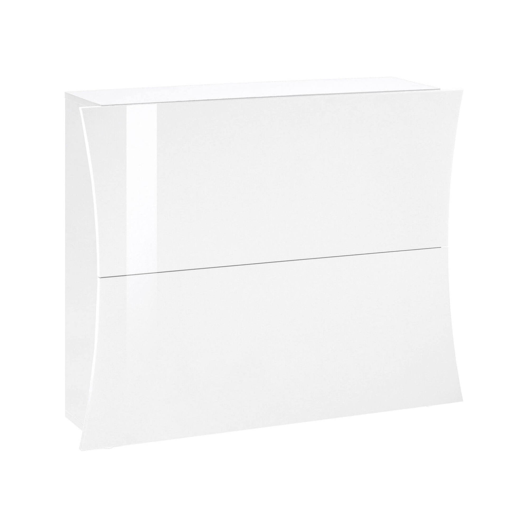 Scarpiera moderna, Made in Italy, a 2 ante, Portascarpe da ingresso, cm 101x27h82, colore Bianco lucido