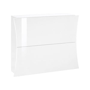 Scarpiera moderna, Made in Italy, a 2 ante, Portascarpe da ingresso, cm 101x27h82, colore Bianco lucido